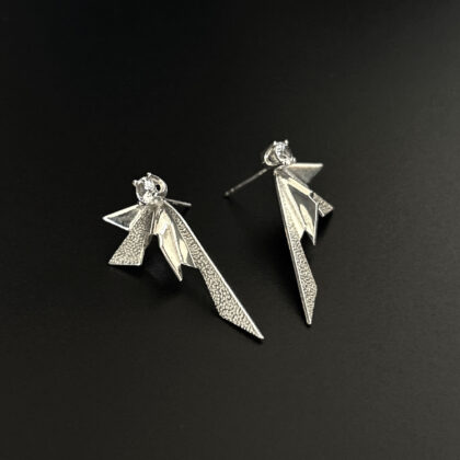 Sunburst medium post earrings with sapphires