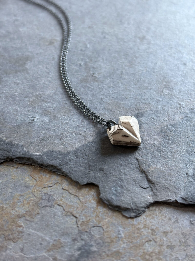 Small Carved Heart - Ceramic Necklace no1 - Image 3