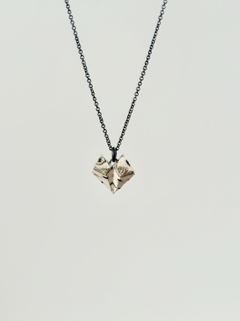 Small CARVED Heart - Ceramic Necklace no4 - Image 2